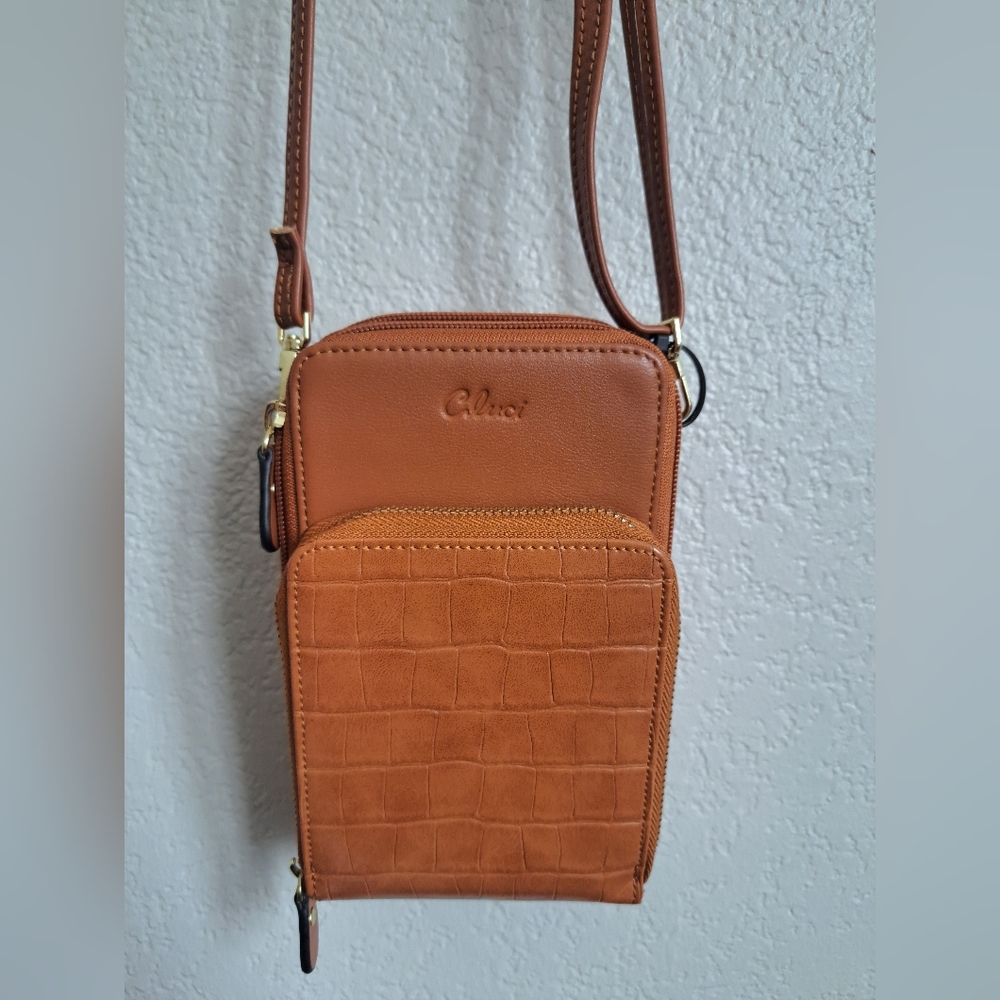 Cluci Brown Small Crossbody Purse